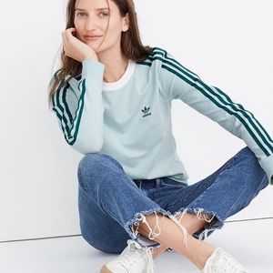 Adidas® Long-Sleeve Three-Stripe Tee